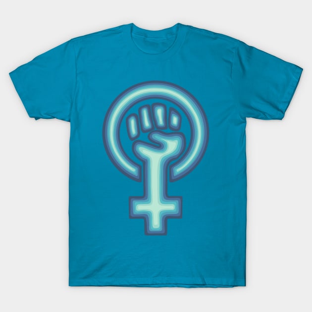 Teal Feminist Symbol T-Shirt by Slightly Unhinged